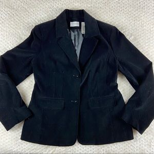 Black Velvet Blazer Villager Liz Claiborne Women size 14